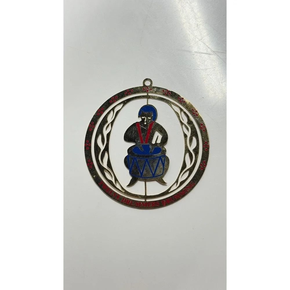 Vintage 12 Days Of Christmas Ornament Featuring 12 Drummers Drumming